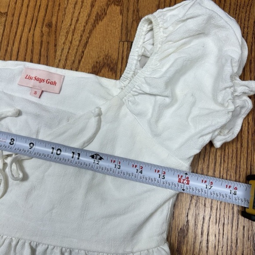Lisa Says Gah Lily Tie Front Top Womens S Linen Blend Cottagecore Soft‎ Girl - Picture 7 of 8
